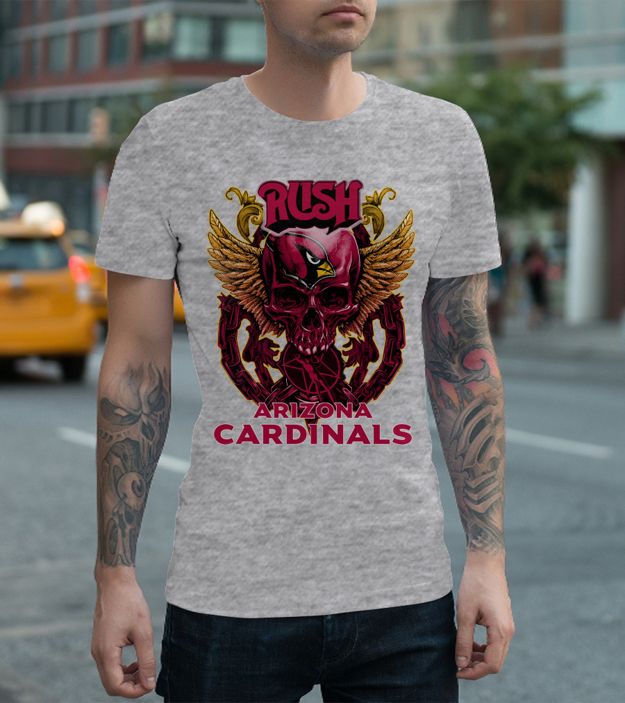 Rush Arizona Cardinals Skull Wings T-Shirt