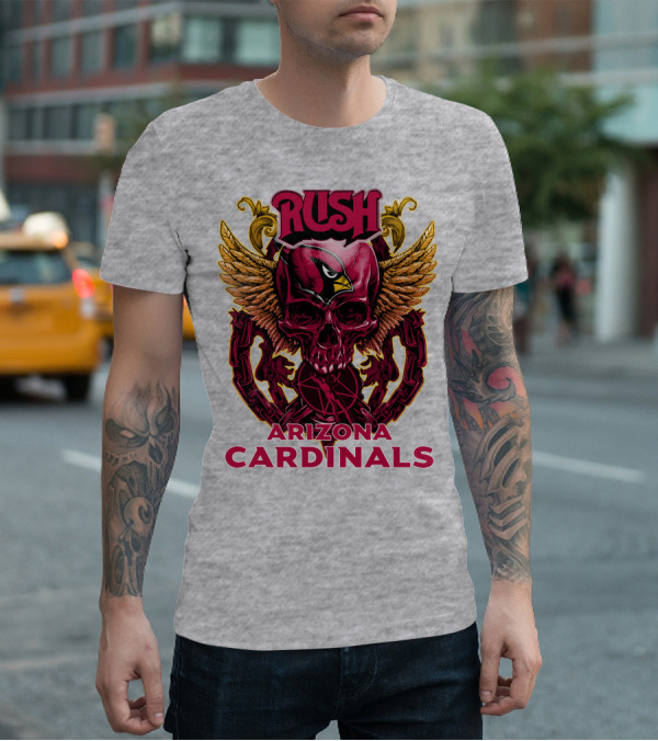 Rush Arizona Cardinals Skull Wings T-Shirt