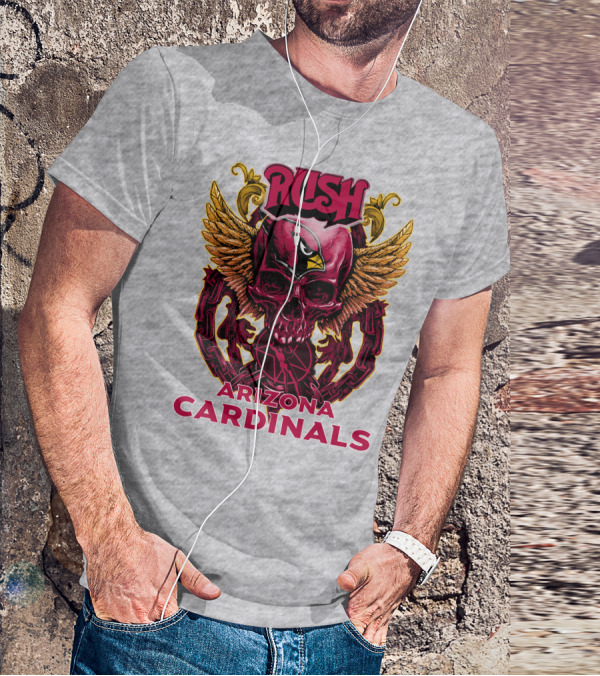 Rush Arizona Cardinals Skull Wings T-Shirt