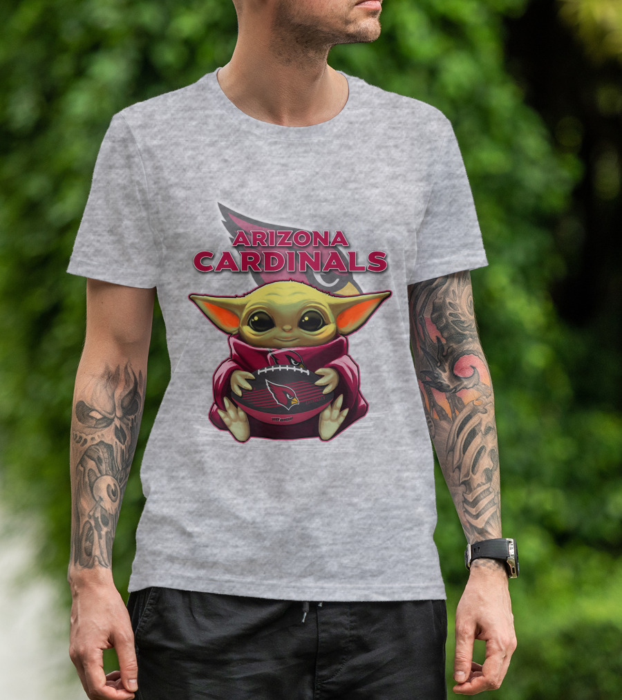 Arizona Cardinals Baby Yoda Football T-Shirt