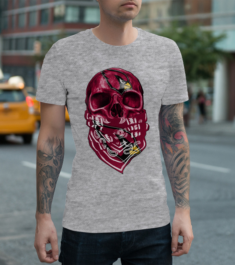 Arizona Cardinals Skull Bandana V5 T-Shirt