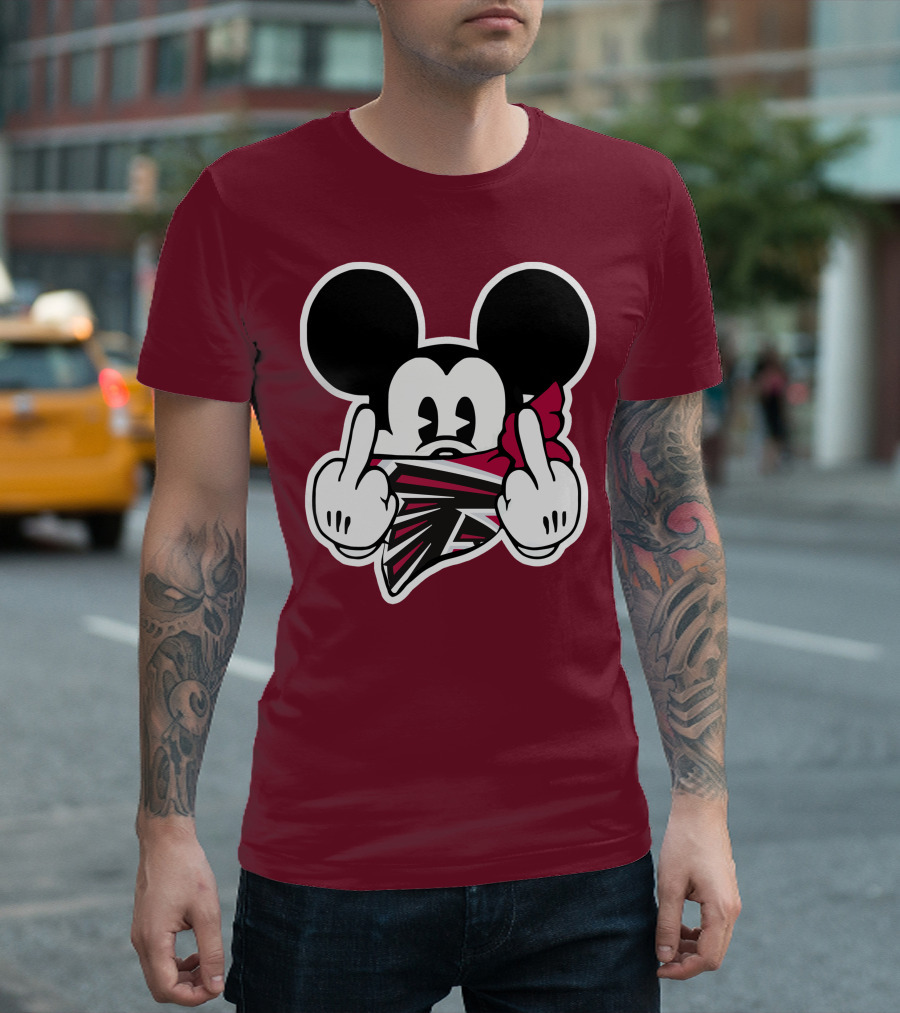 Atlanta Falcons Mickey Mouse Bandana Gesture T-Shirt