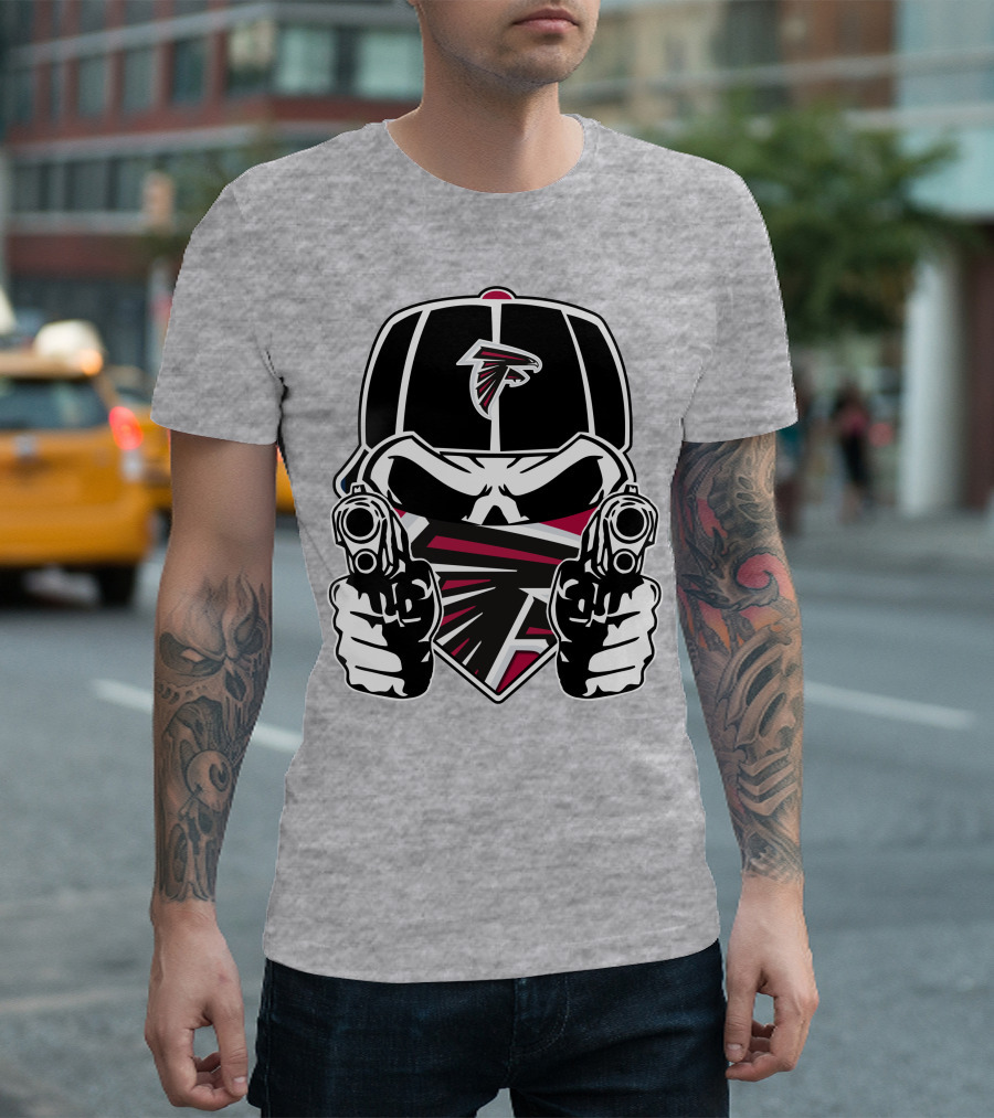 Atlanta Falcons Skull Logo Guns Cap Bandana T-Shirt