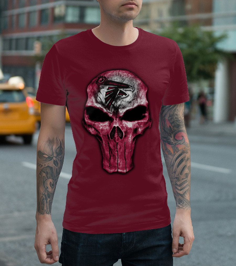 Atlanta Falcons Skull Logo Design 52 T-Shirt