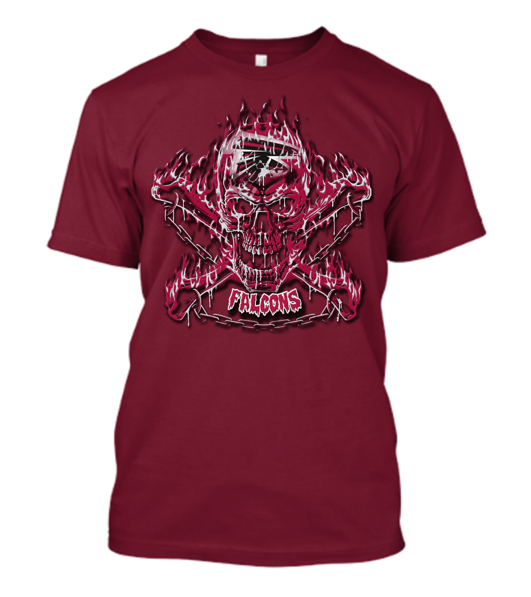 Atlanta Falcons Flaming Skull And Crossbones 53 T-Shirt