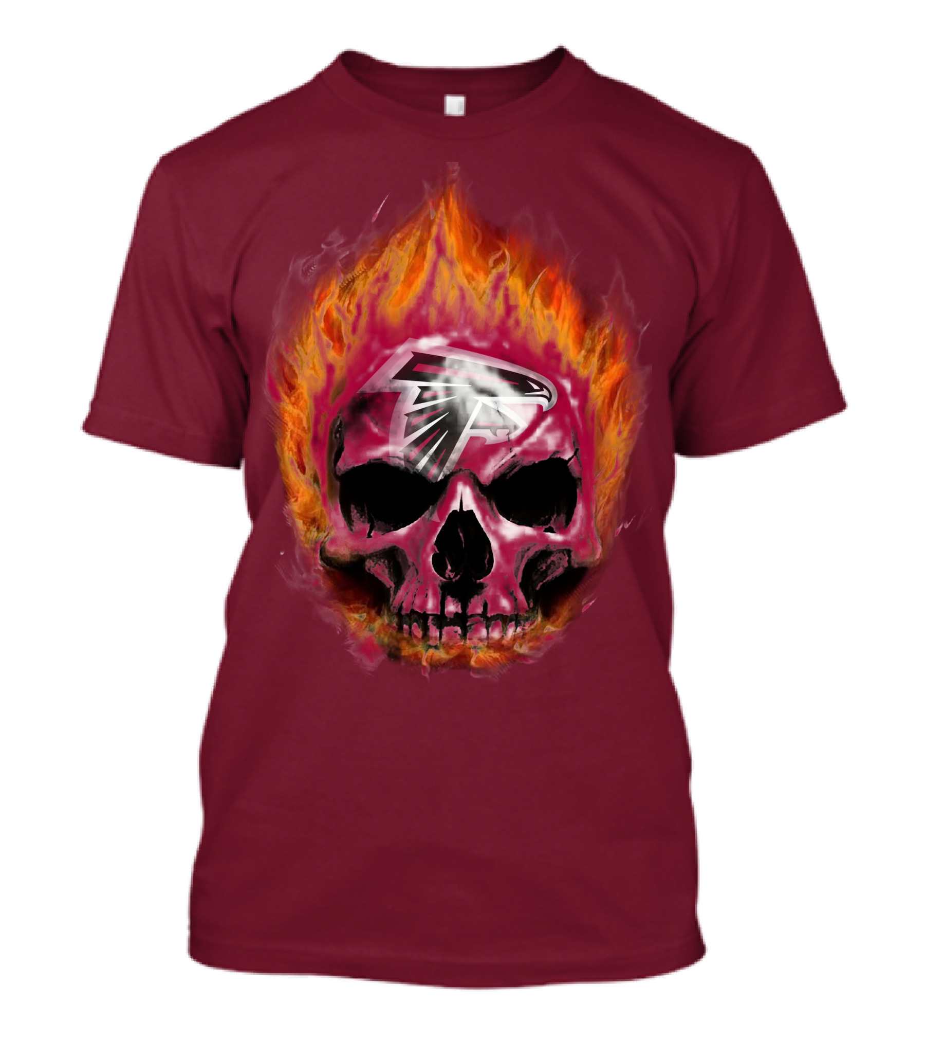 Atlanta Falcons Flaming Skull T-Shirt