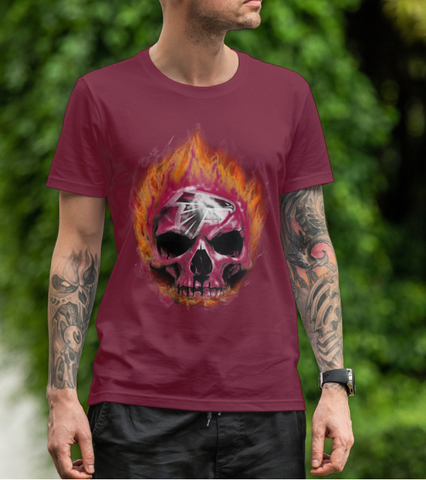 Atlanta Falcons Flaming Skull T-Shirt