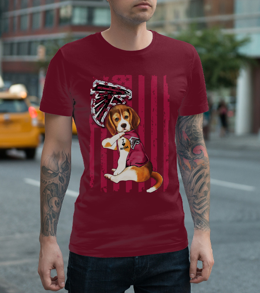 Beagle I Love Mom Atlanta Falcons T-Shirt