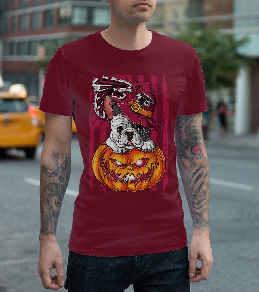 Hlw Bulldog Pumpkin Halloween Atlanta Falcons T-Shirt