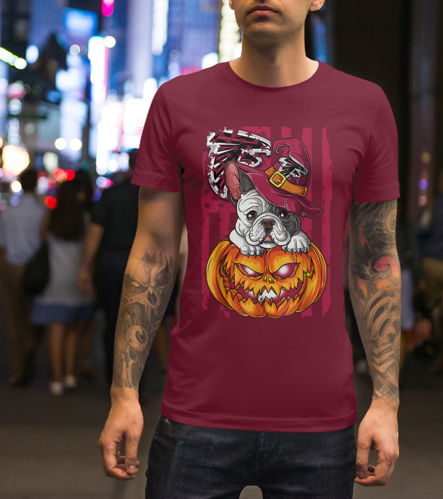Hlw Bulldog Pumpkin Halloween Atlanta Falcons T-Shirt