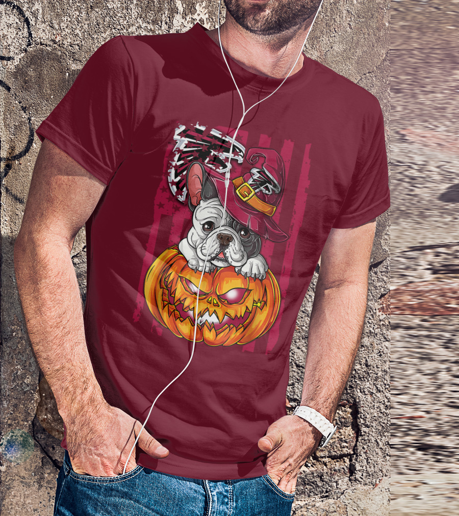 Hlw Bulldog Pumpkin Halloween Atlanta Falcons T-Shirt