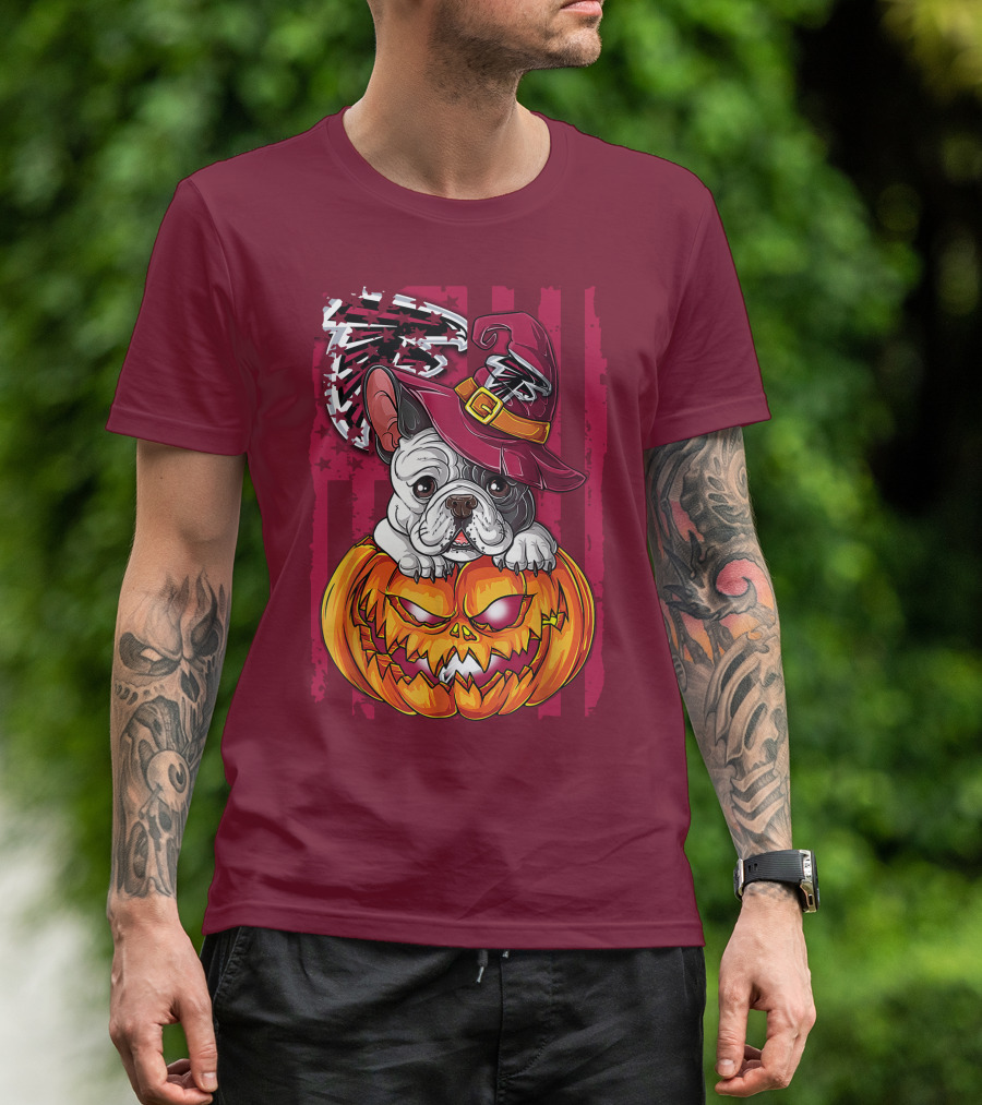 Hlw Bulldog Pumpkin Halloween Atlanta Falcons T-Shirt