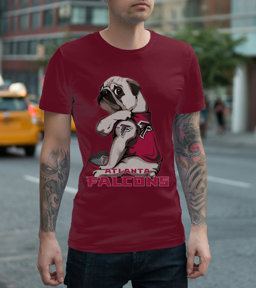 Pug Atlanta Falcons Football Team Mascot T-Shirt