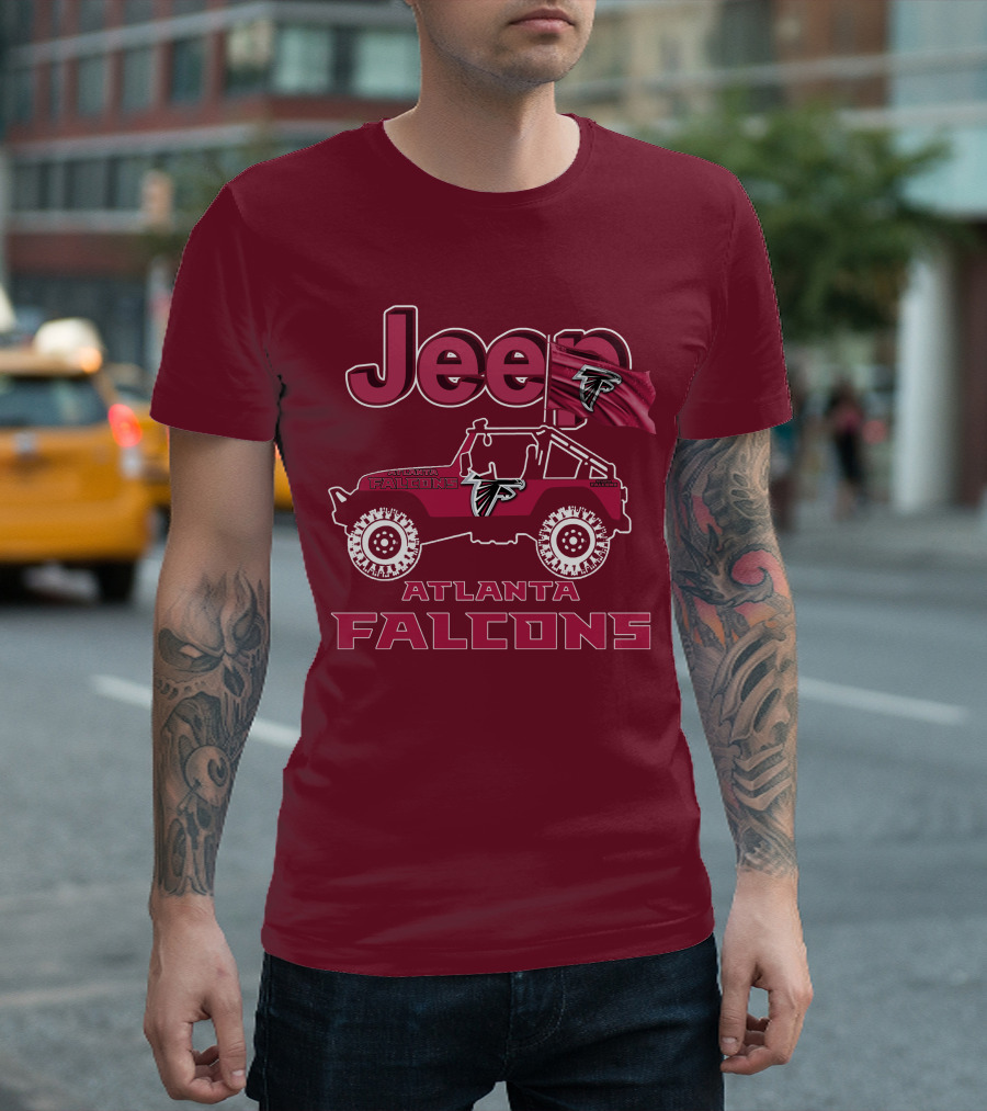 Jeep Atlanta Falcons Logo Off-Road Vehicle Fan Gear T-Shirt