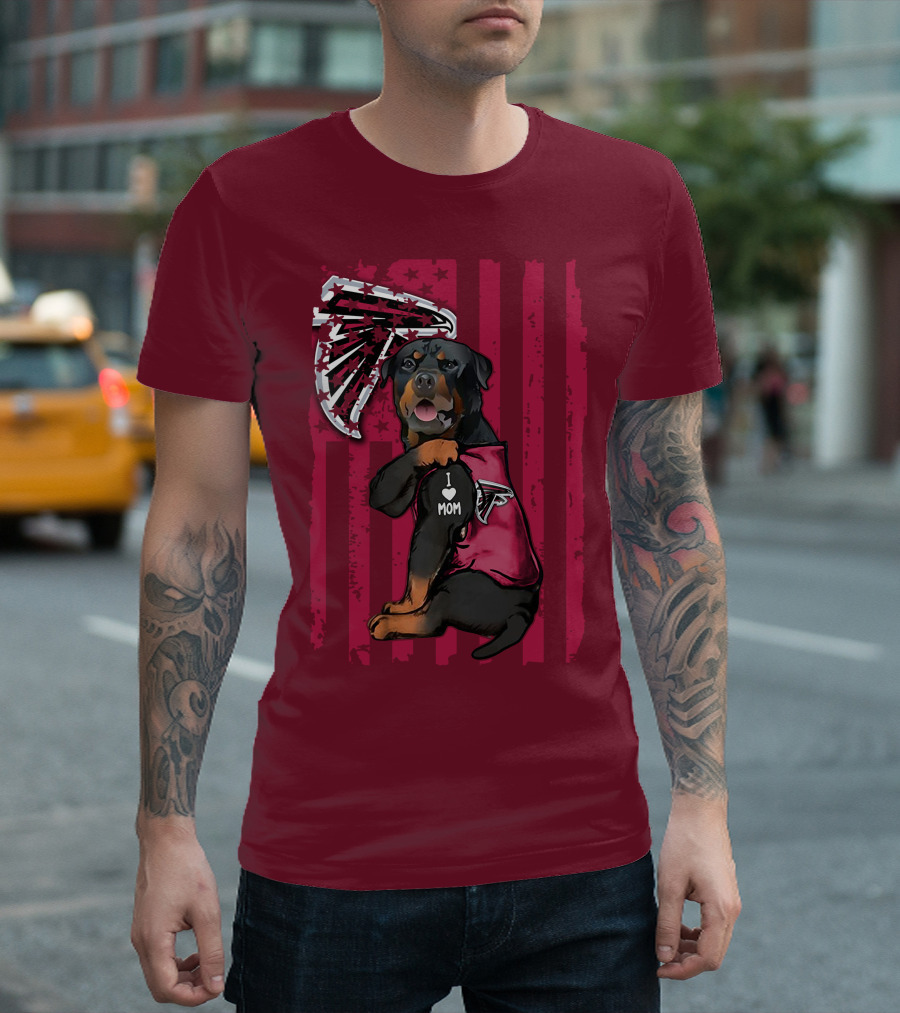 Rottweiler I Love Mom Atlanta Falcons T-Shirt