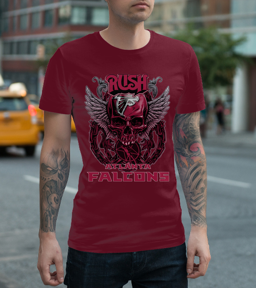 Rush Atlanta Falcons Skull Wings T-Shirt