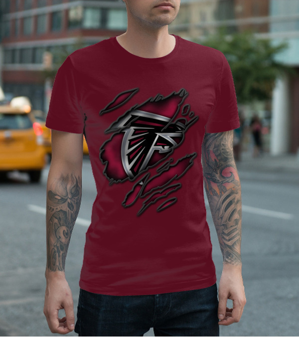 Torn Atlanta Falcons Logo T-Shirt