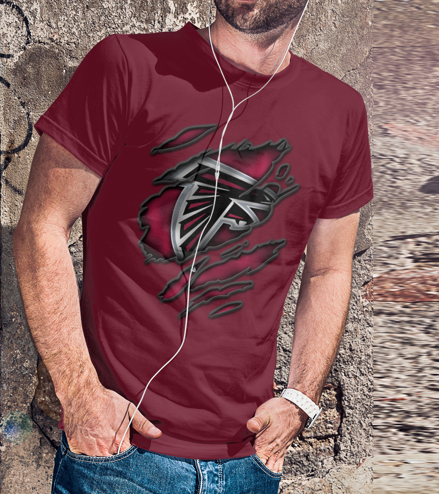 Torn Atlanta Falcons Logo T-Shirt