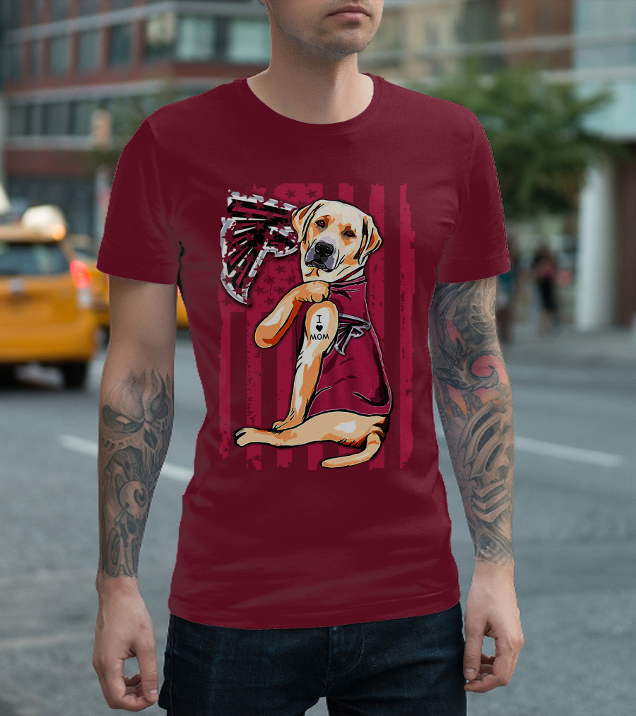Atlanta Falcons Labrador Retriever I Love Mom T-Shirt