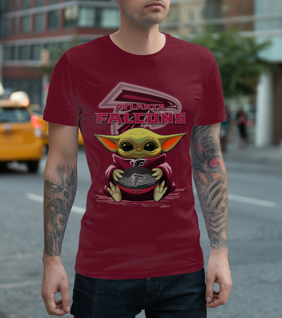 Atlanta Falcons Baby Yoda Football Fan T-Shirt