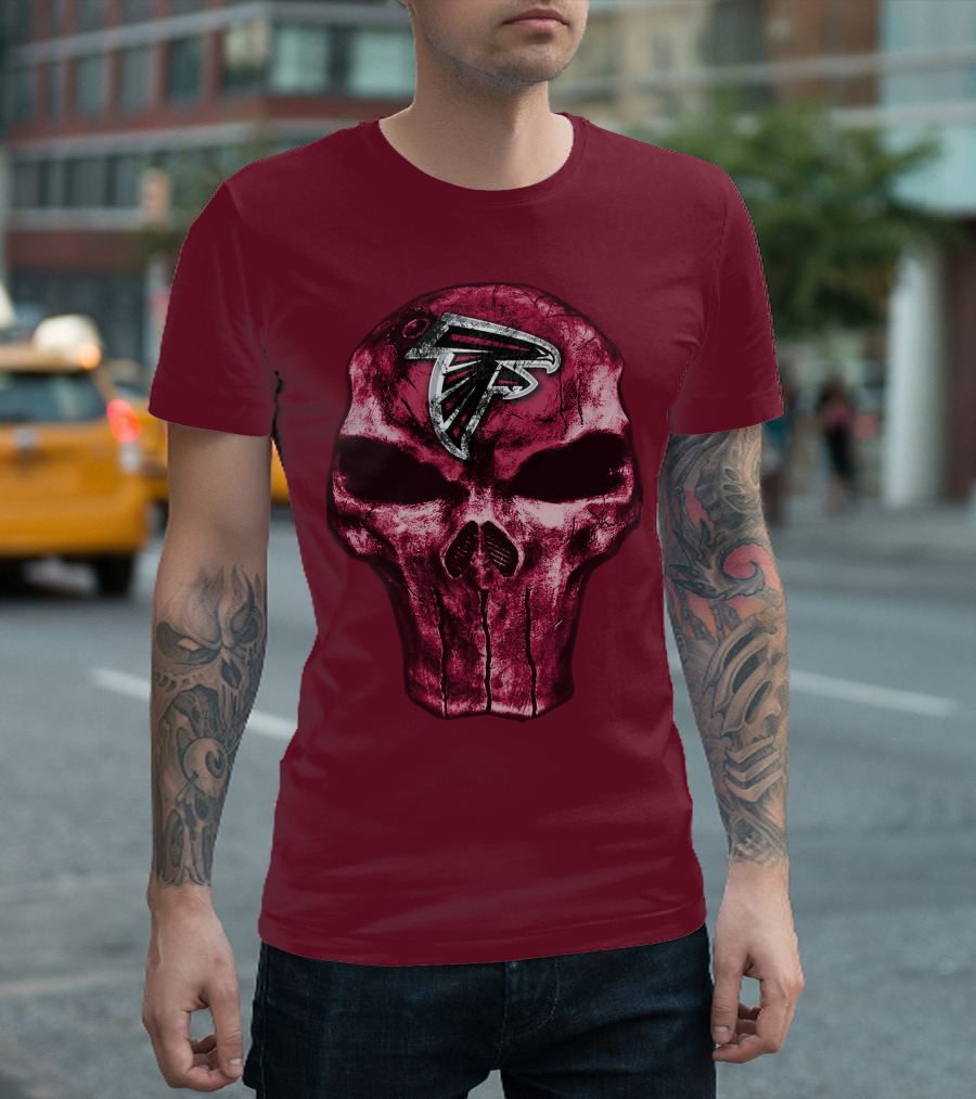 Skull Atlanta Falcons Logo Emblem T-Shirt