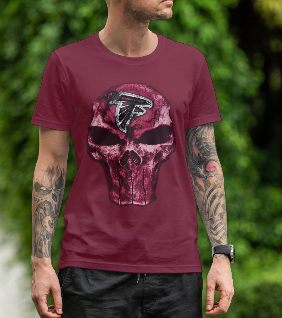 Skull Atlanta Falcons Logo Emblem T-Shirt