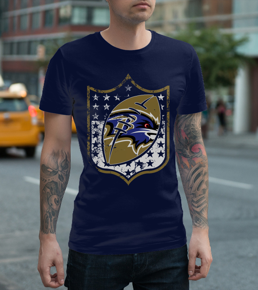 Baltimore Ravens 45 Stars Shield T-Shirt