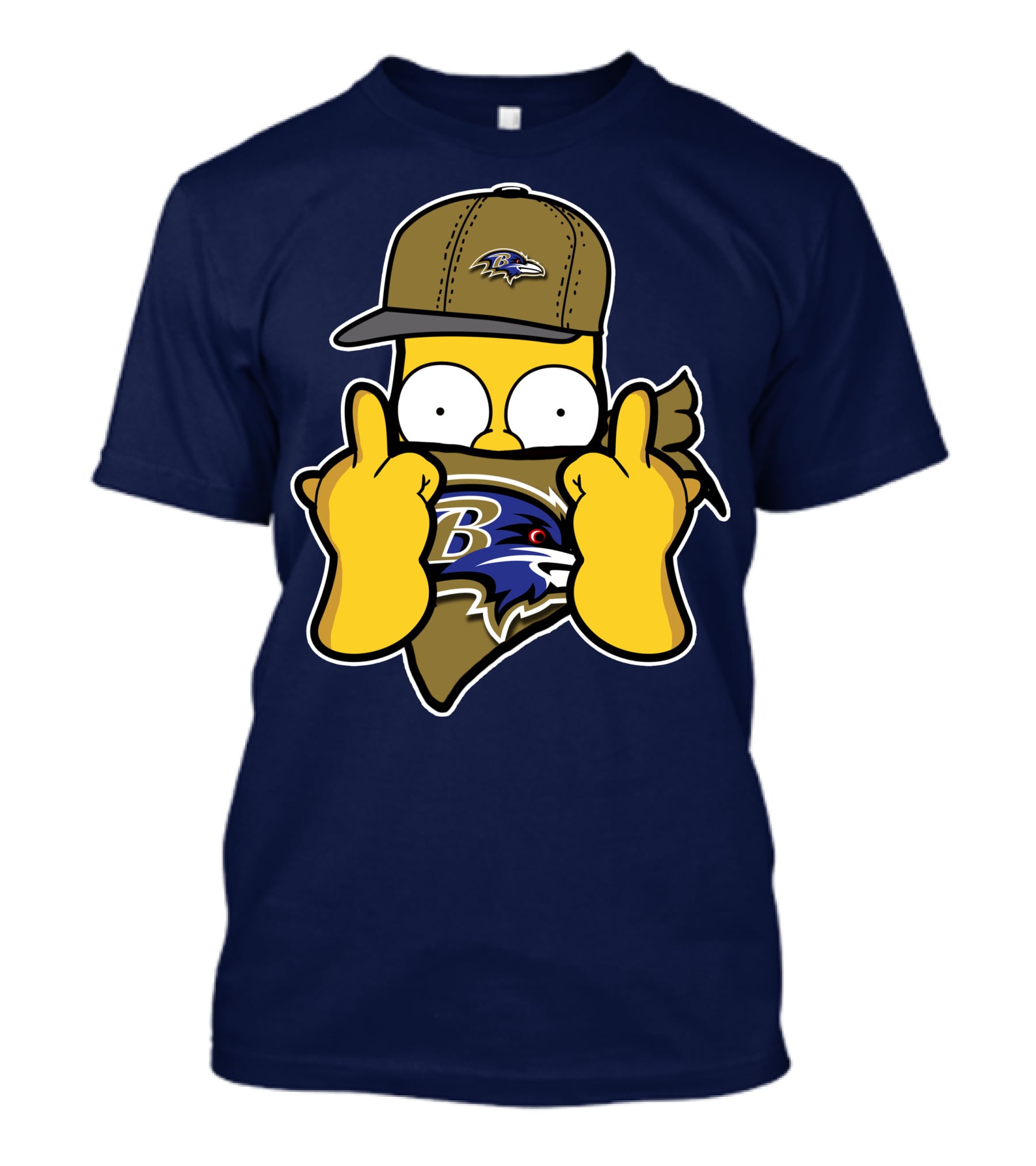 Baltimore Ravens Homer Simpson Parody Nfl Logo T-Shirt