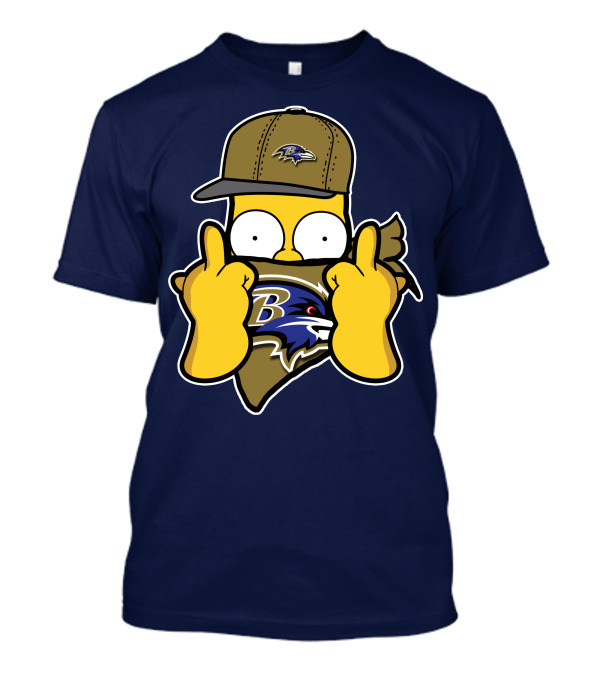 Baltimore Ravens Homer Simpson Parody Nfl Logo T-Shirt