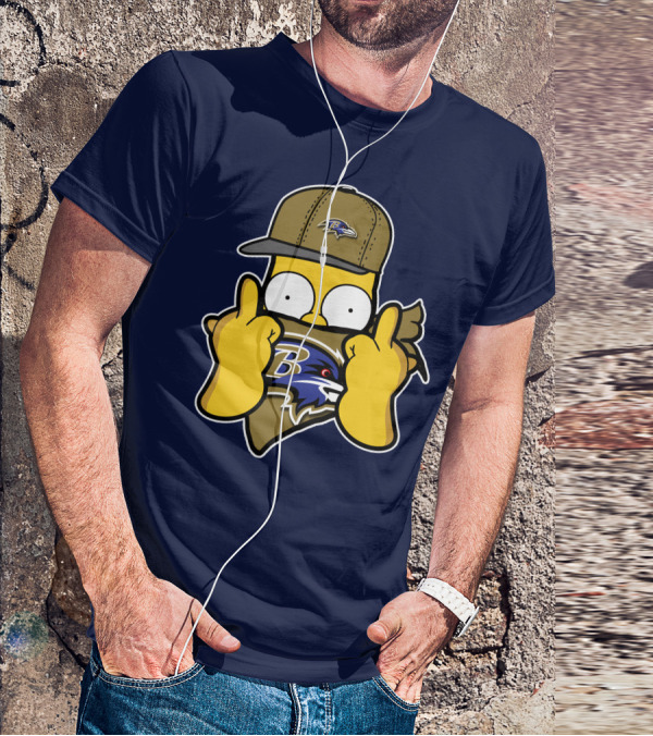 Baltimore Ravens Homer Simpson Parody Nfl Logo T-Shirt