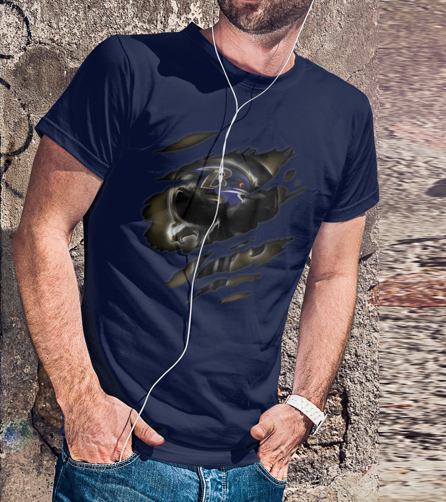 Baltimore Ravens Skull T-Shirt