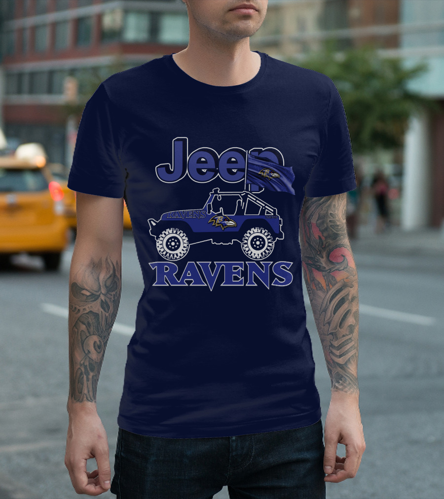 Jeep Ravens Baltimore Football Fan T-Shirt