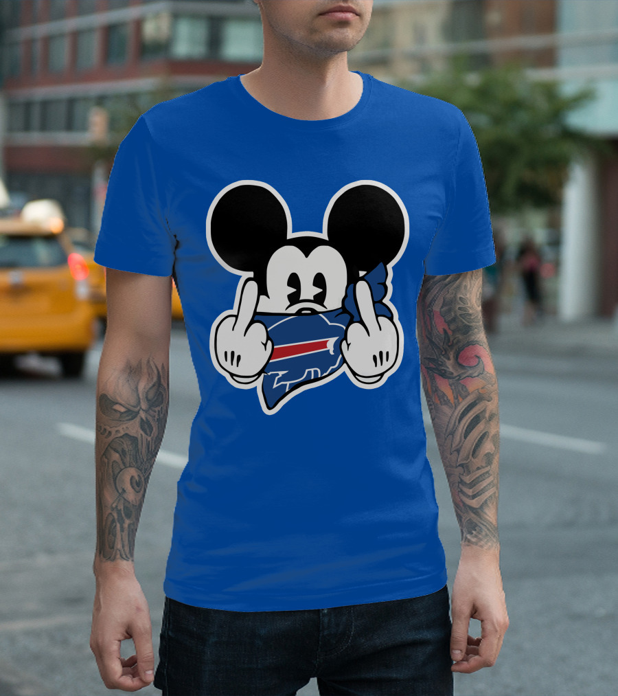 Buffalo Bills Mickey Mouse Middle Finger T-Shirt