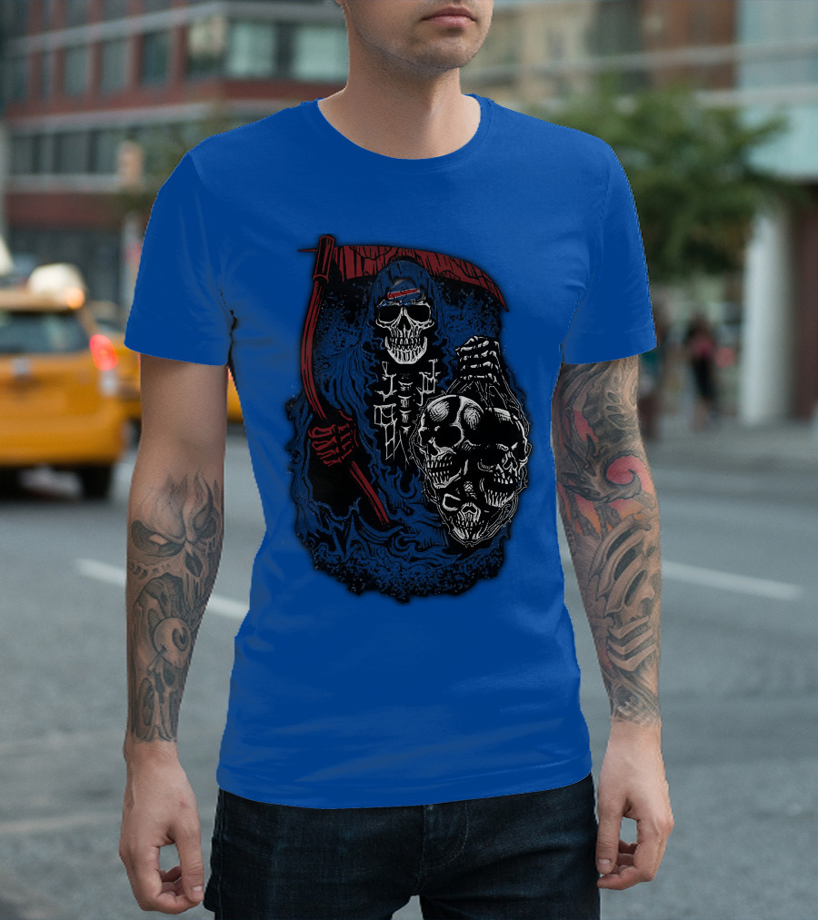 Buffalo Bills 61 Grim Reaper Skeleton Skulls T-Shirt