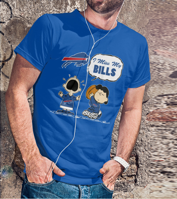 Buffalo Bills I Miss My Bills Football Charlie Lucy Cartoon T-Shirt