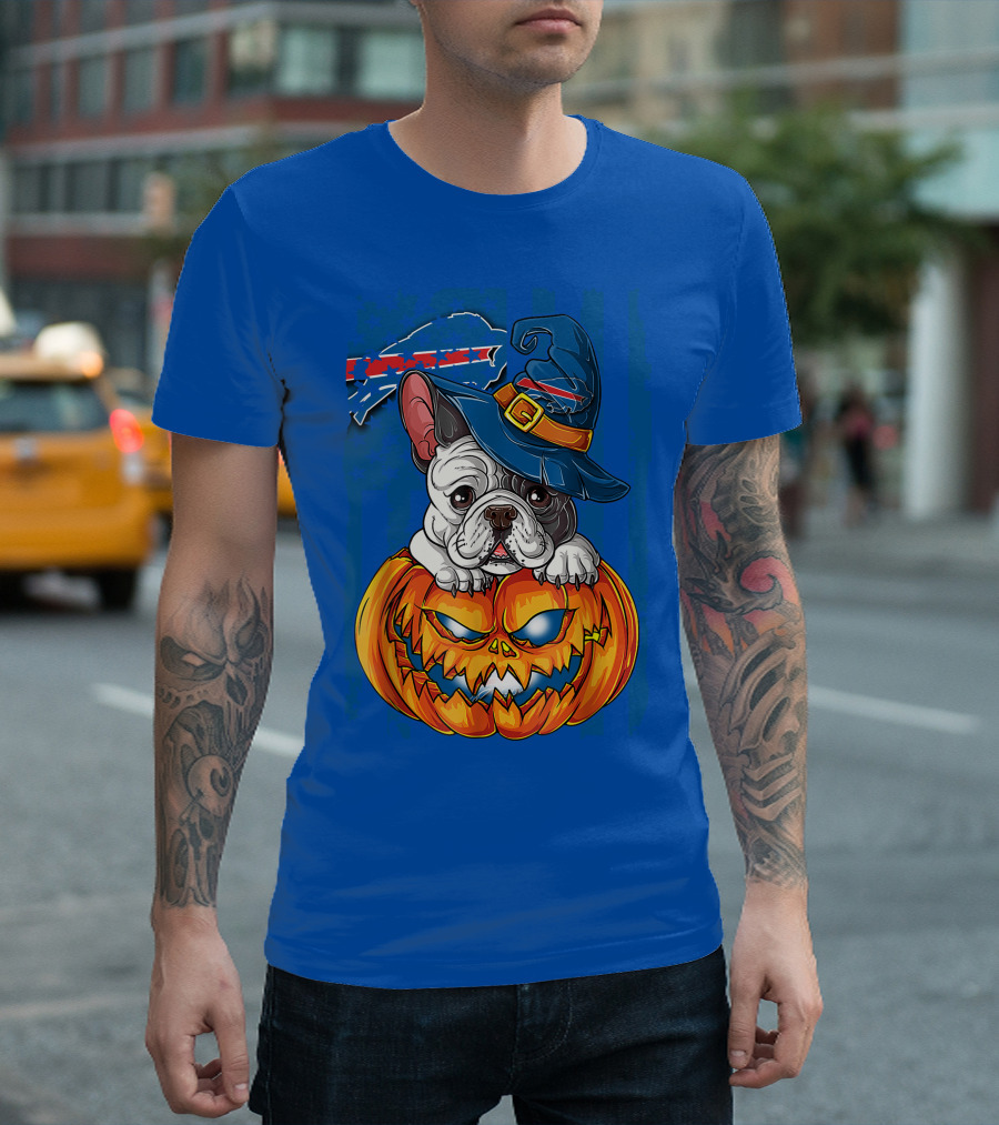 Buffalo Bills Bulldog Halloween Pumpkin T-Shirt