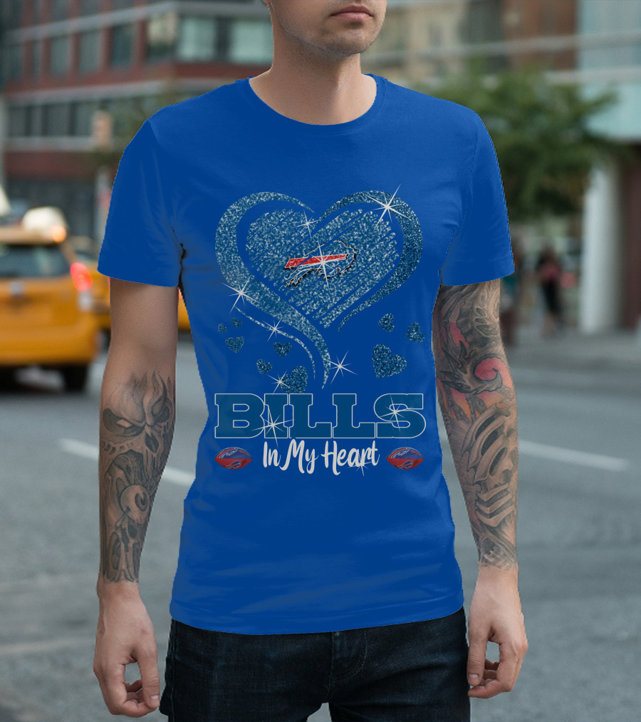 Bills Glitter Heart Buffalo Bills Logo In My Heart T-Shirt