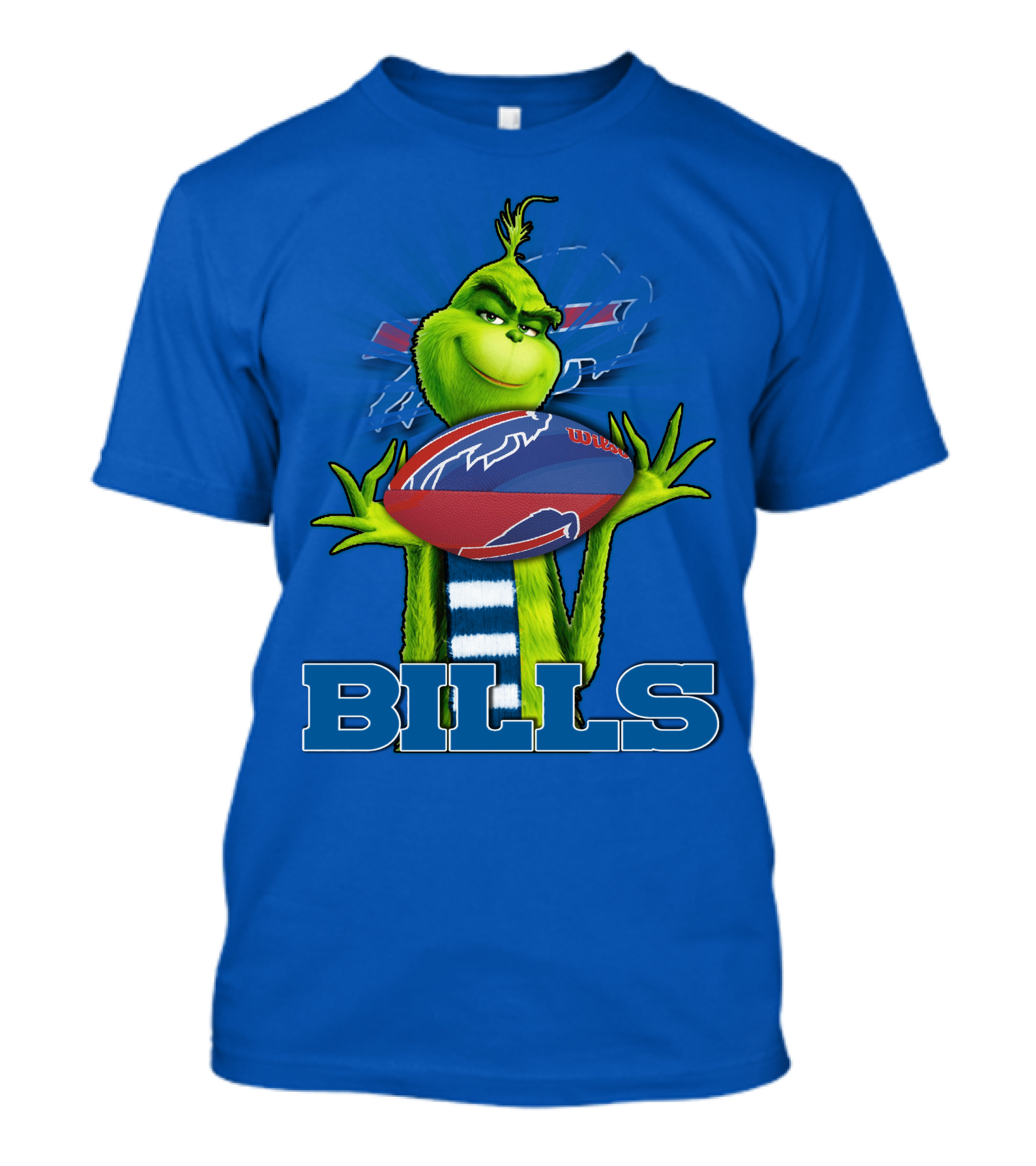 Grinch Holding Football With Buffalo Bills T-Shirt