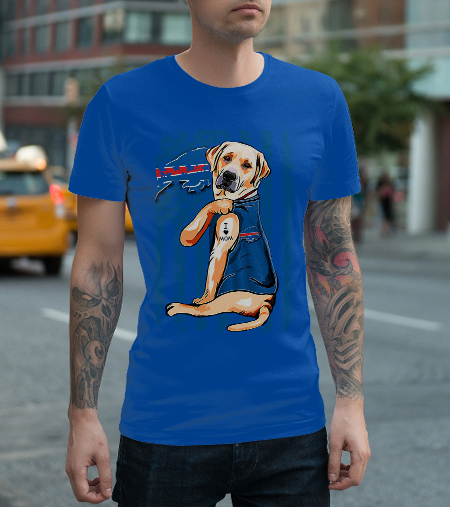 Labrador Retriever I Love Mom Buffalo Bills T-Shirt
