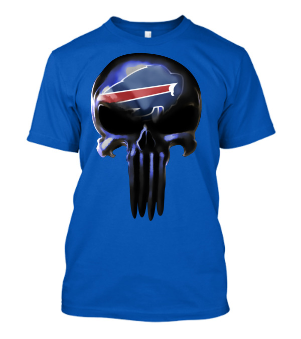Buffalo Bills Nfl Skull Logo 49 Blue T-Shirt