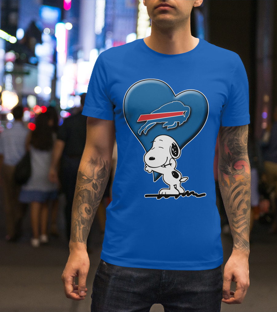 Snoopy Hugging Heart Buffalo Bills T-Shirt