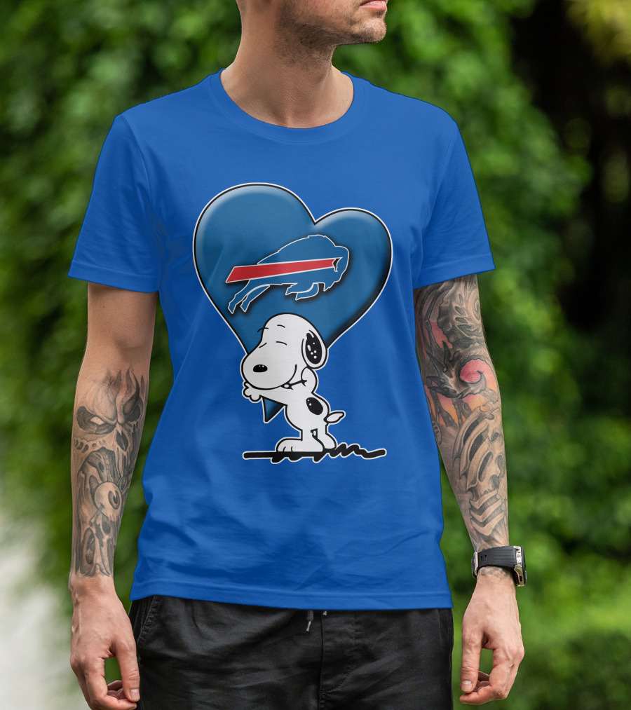 Snoopy Hugging Heart Buffalo Bills T-Shirt
