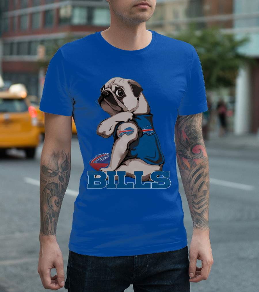Pug Bills Football Team T-Shirt