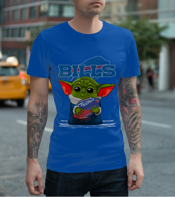 Yoda Buffalo Bills Fan Holding Football T-Shirt