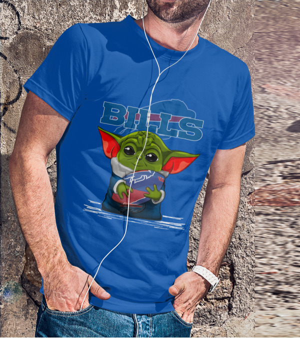 Yoda Buffalo Bills Fan Holding Football T-Shirt