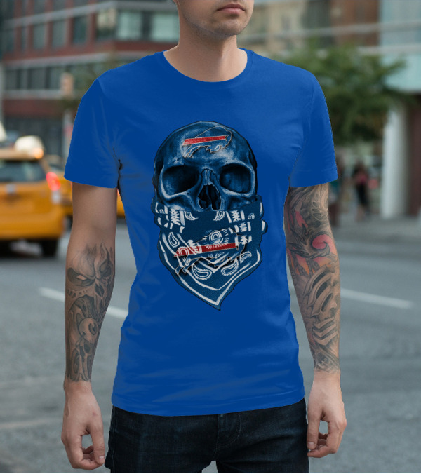Buffalo Bills Skull With Bandana T-Shirt