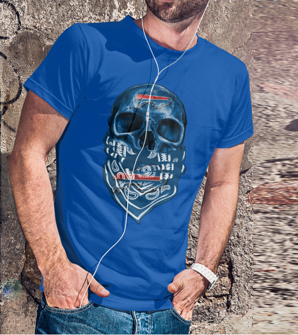 Buffalo Bills Skull With Bandana T-Shirt
