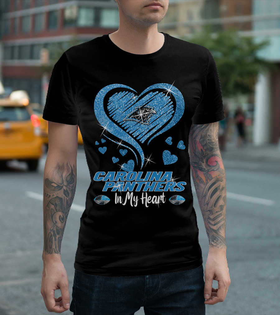 Carolina Panthers Heart Logo In My Heart T-Shirt
