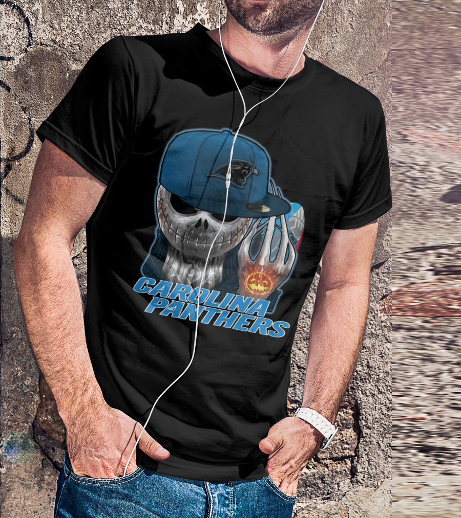 Carolina Panthers Jackskull Halloween Pumpkin T-Shirt