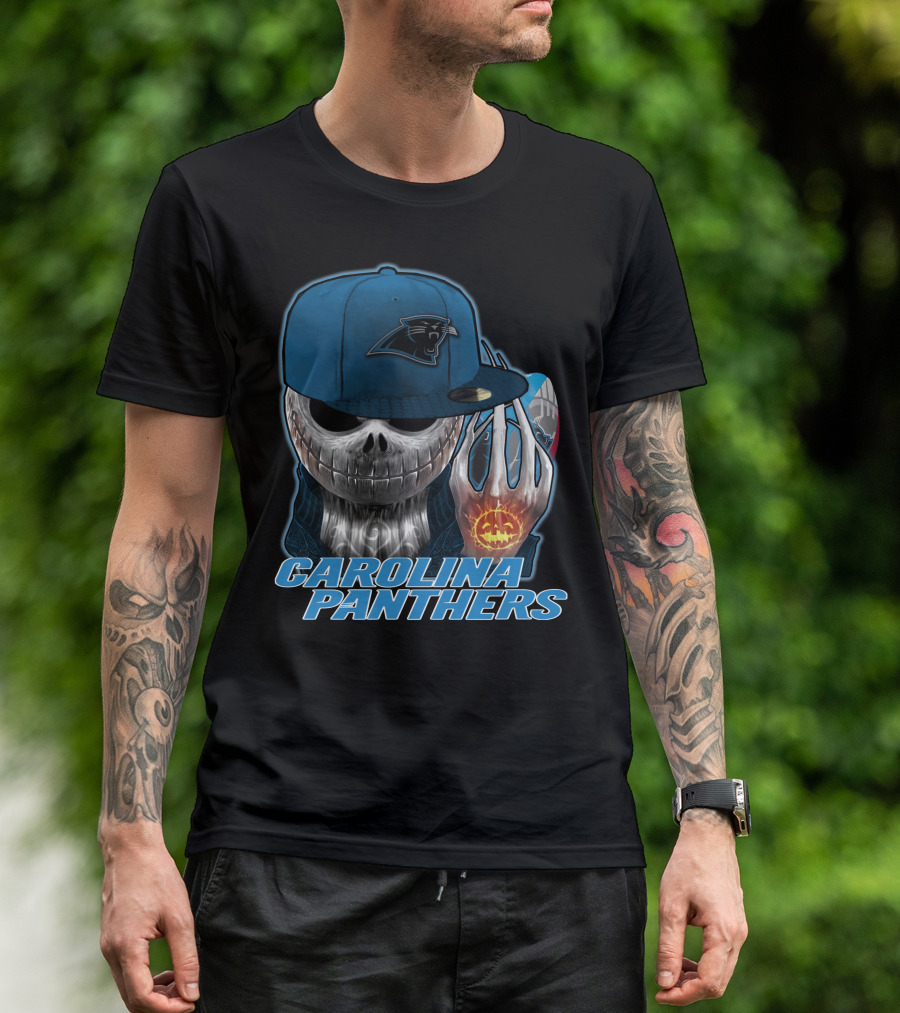 Carolina Panthers Jackskull Halloween Pumpkin T-Shirt